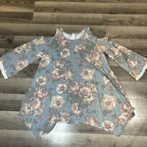 Amelia & Joe Women's Blouse Multicolor S Pre-Owned Roses Flowers